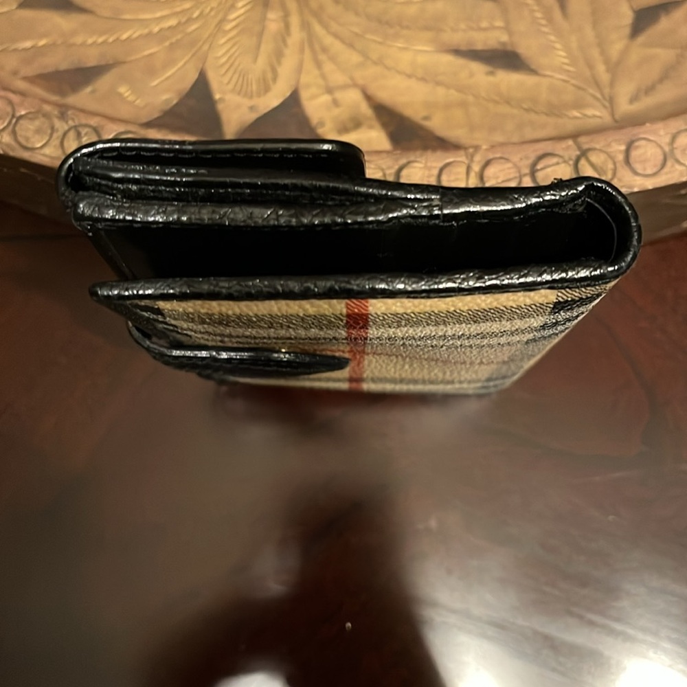 Burberry black leather trim canvas bifold wallet - Picture 4 of 13